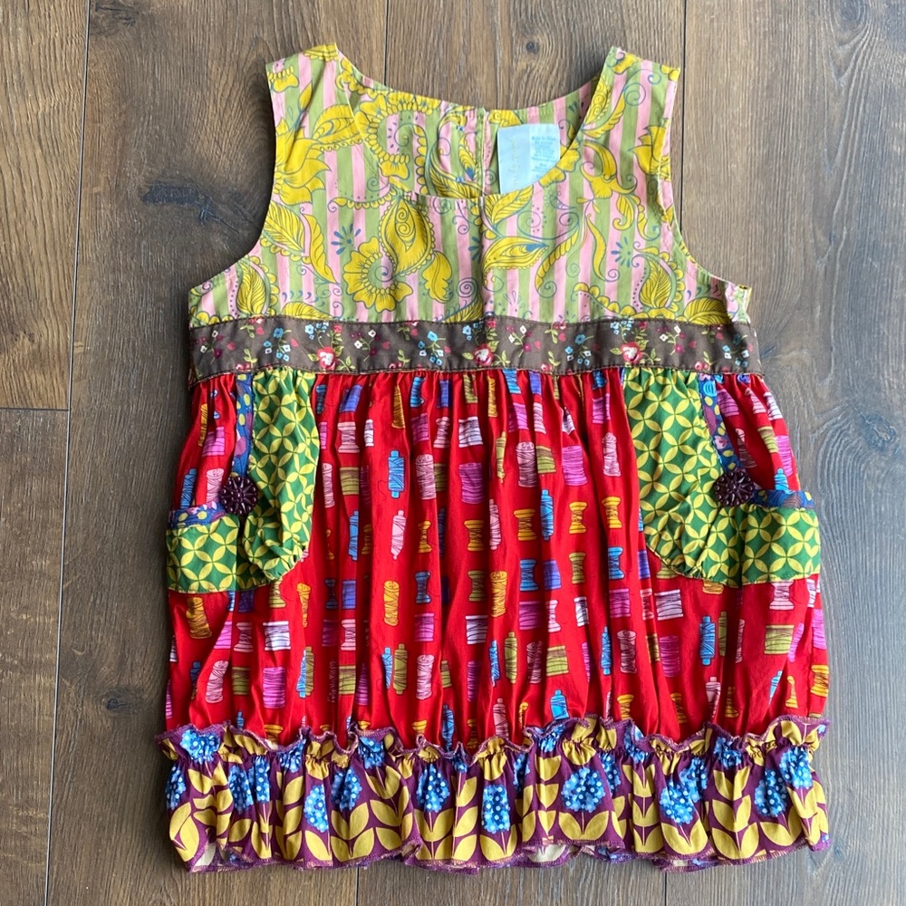 Matilda Jane Paint By Numbers Shasta Bubble Top Jester Red Girls Size 8